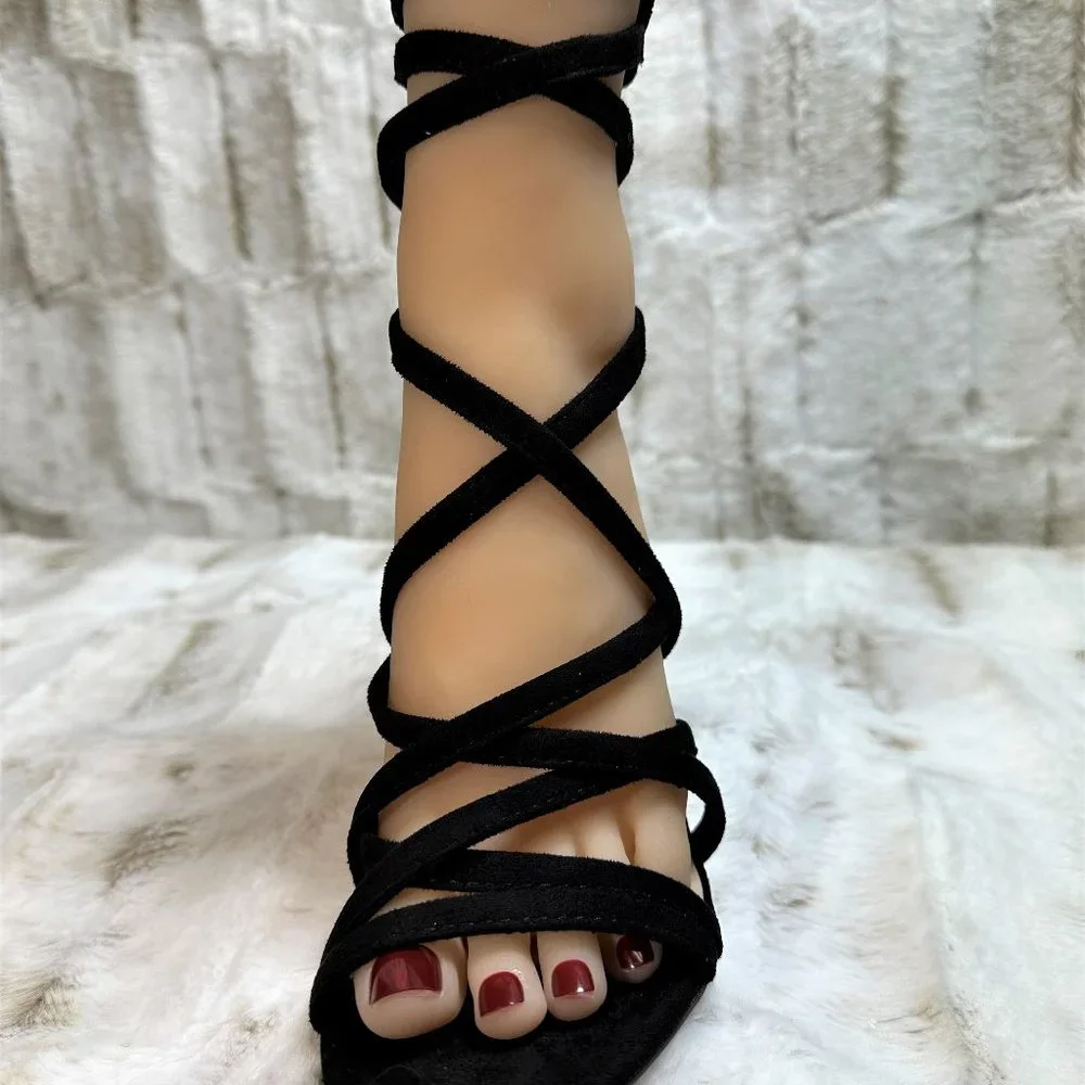 * So Me Rhean Black Strappy Wrap 4.5
